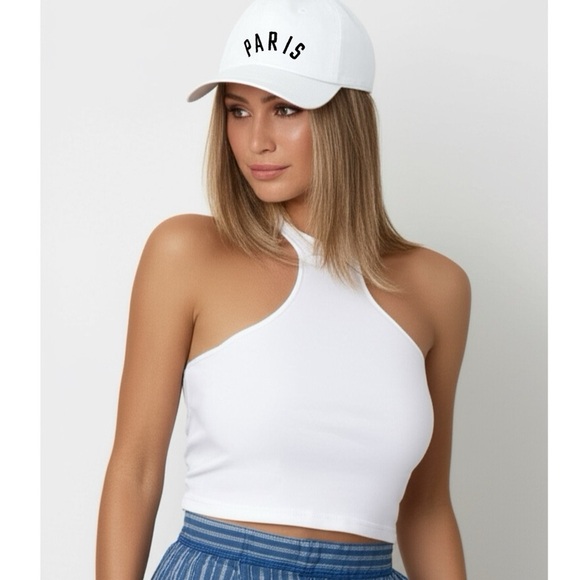 EMBROIDERED “PARIS” VINTAGE WASHED COTTON BASEBALL CAP Women’s Hat - Picture 1 of 5